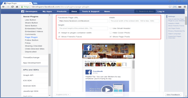 schermata web widget