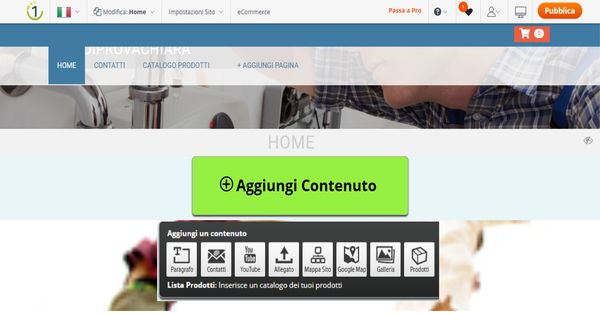 come inserire widget su one minute site