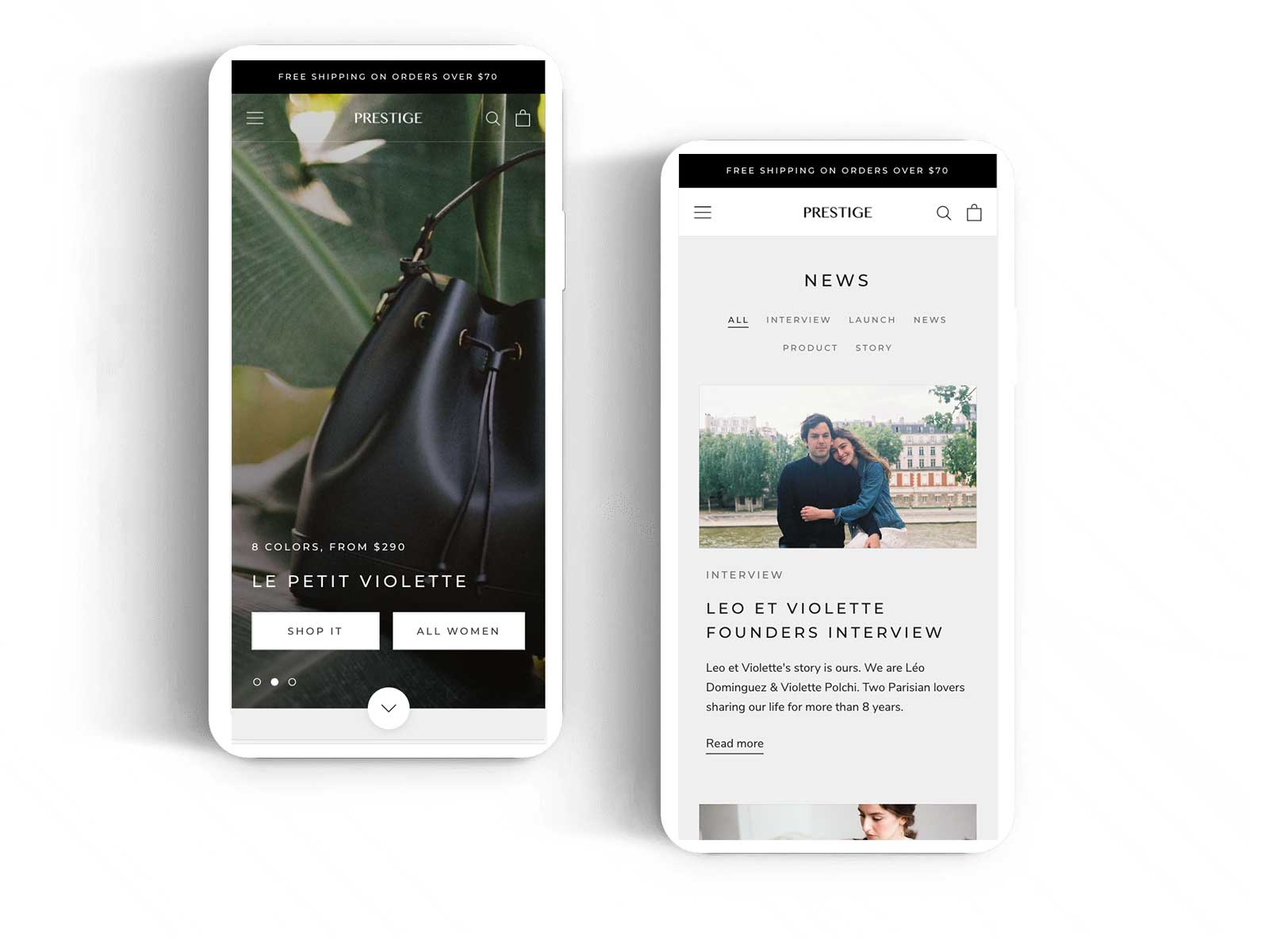 Prestige tema Shopify Basic