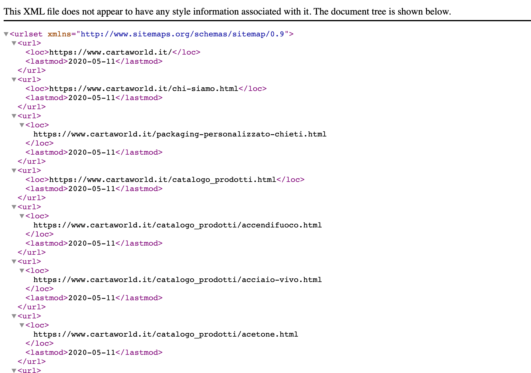sitemap xml