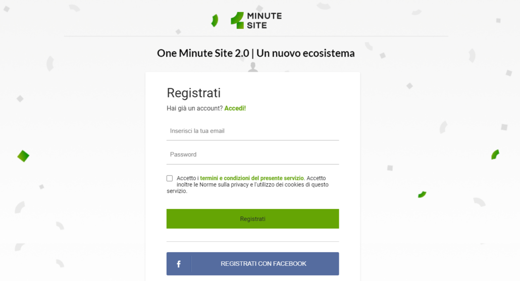 Come creare un ecommerce con One Minute Site 2.0 ecco