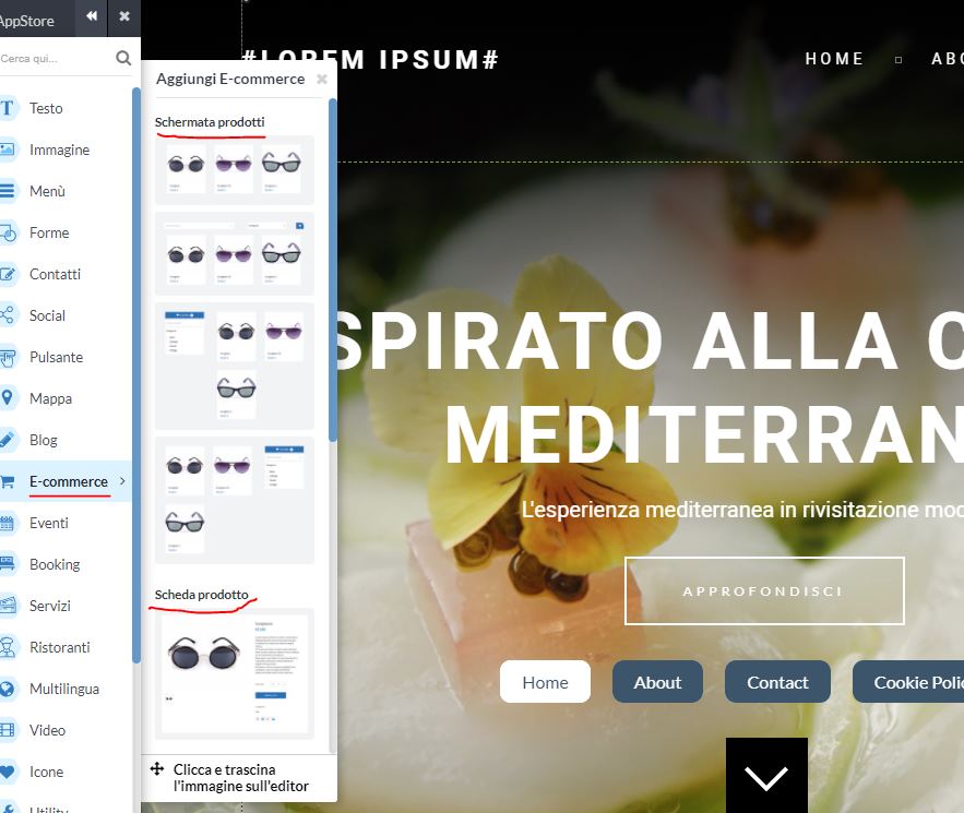 Come creare un ecommerce con One Minute Site 2.0 ecommerce