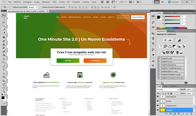 Crea una pagina web con Photoshop footer